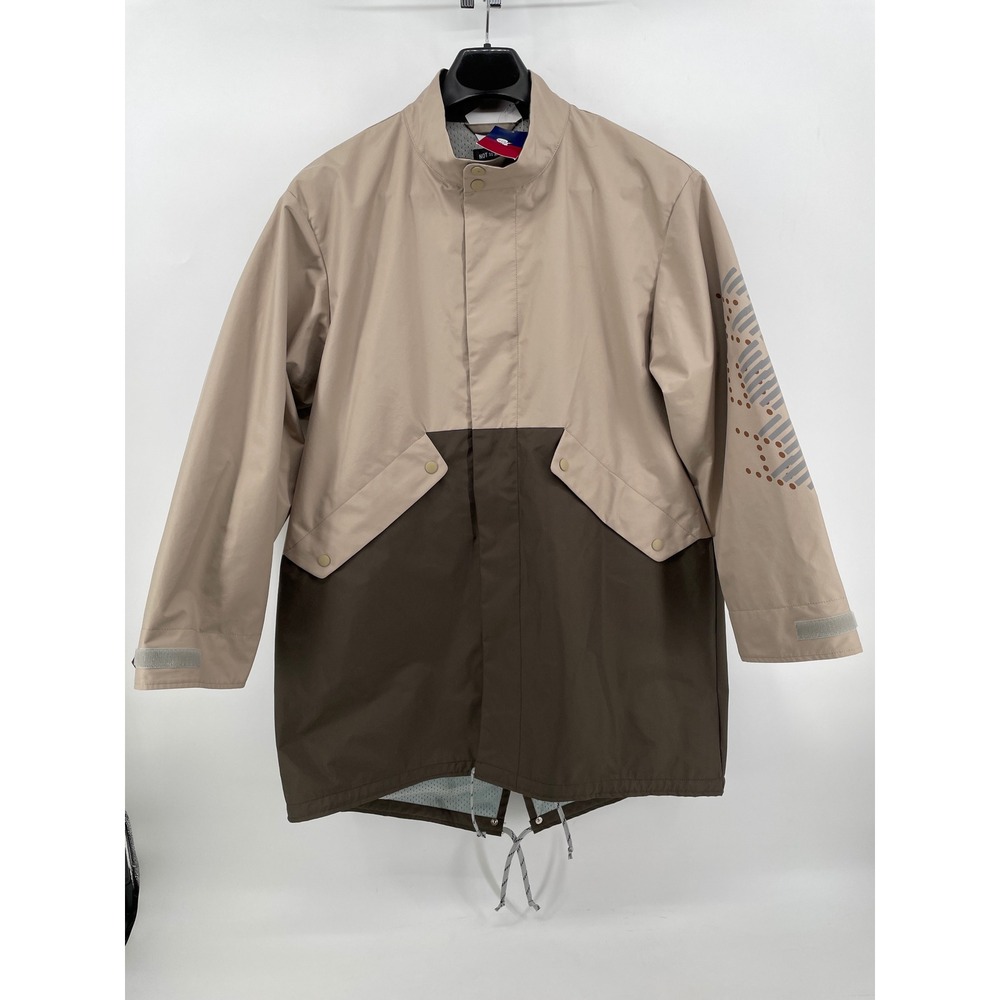 Not So Ape Parka Jacket Mens Large Beige Brown Colorblock Made in Japan NEW